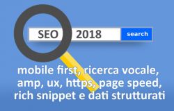 I fattori SEO 2018: mobile first, rich snippet e dati strutturati, ricerca vocale, amp, ux, https, page speed