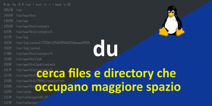 Conoscere lo spazio su disco occupato da un file o una directory in Linux: il comando du e le sue opzioni